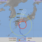 台風10号のの進路予想図（8月15日 午前6:00）